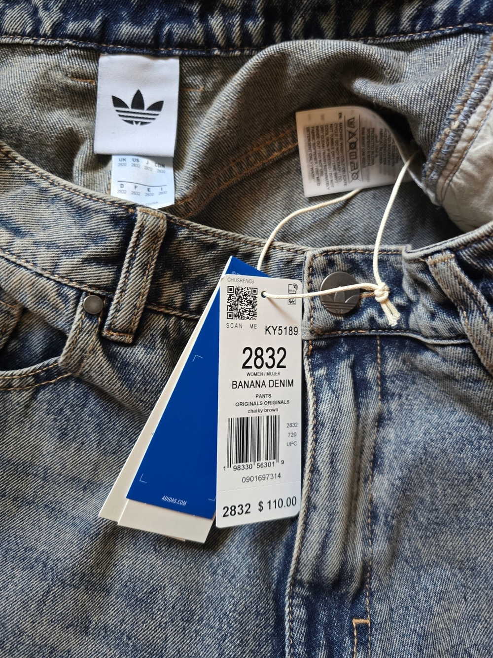 adidas Adilenium Banana Denim Pants NWT SOLD OUT RARE - Picture 6 of 8